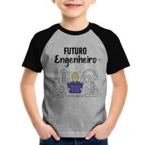 Camiseta Raglan Infantil Futuro Engenheiro - Foca na Moda