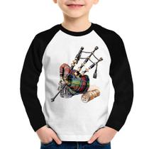 Camiseta Raglan Infantil Gaita de Foles Manga Longa - Foca na Moda