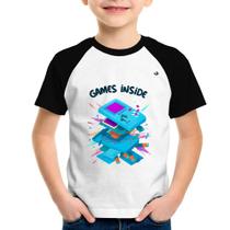 Camiseta Raglan Infantil Games Inside - Foca na Moda