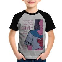 Camiseta Raglan Infantil Girl From Village To City - Foca na Moda