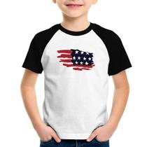 Camiseta Raglan Infantil Handrawn Flag - Foca na Moda