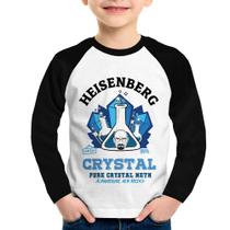 Camiseta Raglan Infantil Heisenberg Crystal Manga Longa - Foca na Moda