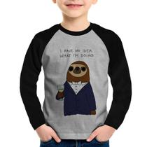 Camiseta Raglan Infantil I have no idea what I am doing Manga Longa - Foca na Moda