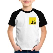 Camiseta Raglan Infantil JavaScript - Foca na Moda