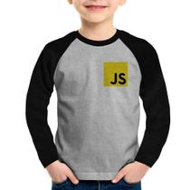 Camiseta Raglan Infantil JavaScript Manga Longa - Foca na Moda Camiseta Raglan Infantil JavaScript Manga Longa - Foca na Moda