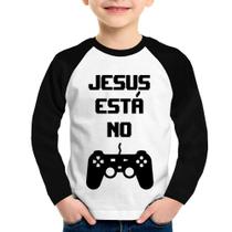 Camiseta Raglan Infantil Jesus está no controle Manga Longa - Foca na Moda Camiseta Raglan Infantil Jesus está no controle Manga Longa - Foca na Moda