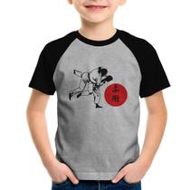 Camiseta Raglan Infantil Jiu Jitsu Judô Artes Marciais - Foca na Moda