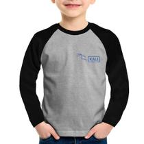 Camiseta Raglan Infantil Kali Linux Manga Longa - Foca na Moda