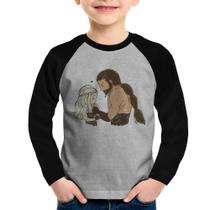 Camiseta Raglan Infantil Khal Drogo e Daenerys Targaryen Manga Longa - Foca na Moda Camiseta Raglan Infantil Khal Drogo e Daenerys Targaryen Manga Longa - Foca na Moda