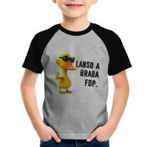 Camiseta Raglan Infantil Lanso a braba fdp - Foca na Moda