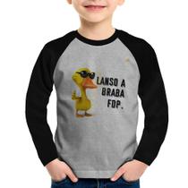 Camiseta Raglan Infantil Lanso a braba fdp Manga Longa - Foca na Moda