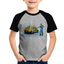 Camiseta Raglan Infantil Lava Jato - Foca na Moda