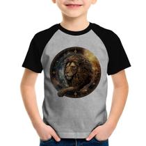 Camiseta Raglan Infantil Leão Sígno - Foca na Moda