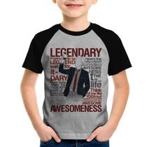 Camiseta Raglan Infantil Legendary Awesomeness - Foca na Moda Camiseta Raglan Infantil Legendary Awesomeness - Foca na Moda