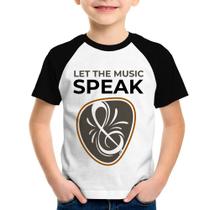 Camiseta Raglan Infantil Let the music speak - Foca na Moda
