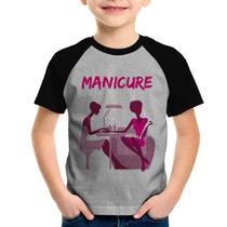 Camiseta Raglan Infantil Manicure - Foca na Moda