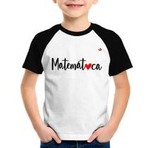 Camiseta Raglan Infantil Matemática por amor - Foca na Moda