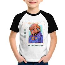 Camiseta Raglan Infantil Metaverse Corporation - Foca na Moda