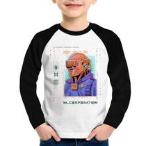 Camiseta Raglan Infantil Metaverse Corporation Manga Longa - Foca na Moda Camiseta Raglan Infantil Metaverse Corporation Manga Longa - Foca na Moda