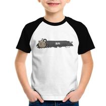 Camiseta Raglan Infantil Miau - Foca na Moda