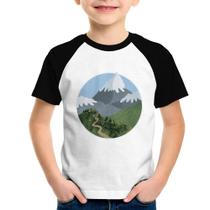 Camiseta Raglan Infantil Montanhas - Foca na Moda