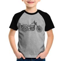 Camiseta Raglan Infantil Moto Custom - Foca na Moda Camiseta Raglan Infantil Moto Custom - Foca na Moda