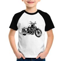 Camiseta Raglan Infantil Moto Sportster XL 883 Iron Art - Foca na Moda