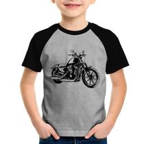 Camiseta Raglan Infantil Moto Sportster XL 883 Iron Art - Foca na Moda