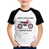 Camiseta Raglan Infantil Motocross 4 Life - Foca na Moda Camiseta Raglan Infantil Motocross 4 Life - Foca na Moda