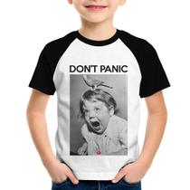 Camiseta Raglan Infantil Não entre em pânico - Foca na Moda