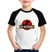 Camiseta Raglan Infantil No internet - Foca na Moda Camiseta Raglan Infantil No internet - Foca na Moda