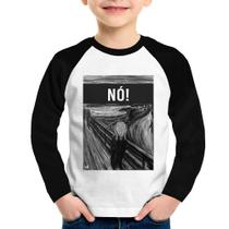 Camiseta Raglan Infantil NÓ! Manga Longa - Foca na Moda