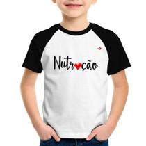 Camiseta Raglan Infantil Nutrição por amor - Foca na Moda