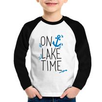 Camiseta Raglan Infantil On Lake Time Manga Longa - Foca na Moda
