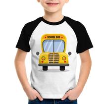 Camiseta Raglan Infantil Ônibus Escolar - Foca na Moda Camiseta Raglan Infantil Ônibus Escolar - Foca na Moda