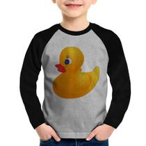 Camiseta Raglan Infantil Patinho de Borracha Manga Longa - Foca na Moda