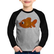 Camiseta Raglan Infantil Peixinho Brinquedo Manga Longa - Foca na Moda