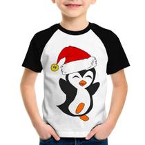 Camiseta Raglan Infantil Pinguim Noel - Foca na Moda Camiseta Raglan Infantil Pinguim Noel - Foca na Moda