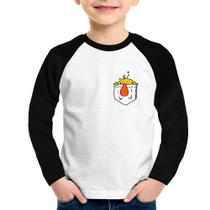 Camiseta Raglan Infantil Pocket Bug Manga Longa - Foca na Moda