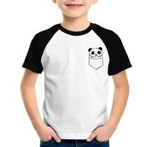 Camiseta Raglan Infantil Pocket Panda - Foca na Moda