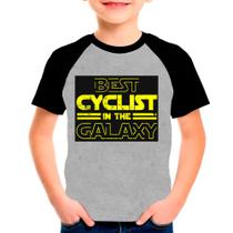 Camiseta Raglan Infantil Preto Cinza Bike Bicicleta 07