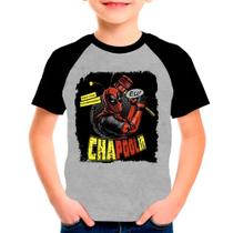 Camiseta Raglan Infantil Preto Cinza Chapolin Chaves 01