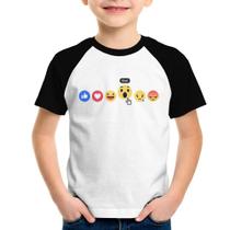 Camiseta Raglan Infantil Reações Facebook Eita! - Foca na Moda