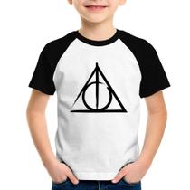 Camiseta Raglan Infantil Relíquias da Morte - Foca na Moda