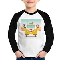 Camiseta Raglan Infantil Road Trip Manga Longa - Foca na Moda Camiseta Raglan Infantil Road Trip Manga Longa - Foca na Moda