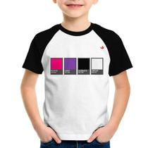 Camiseta Raglan Infantil Rock Color Guide - Foca na Moda