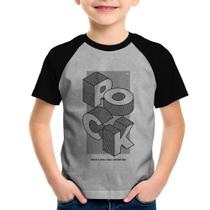 Camiseta Raglan Infantil Rock & Roll will never die - Foca na Moda