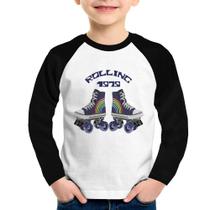 Camiseta Raglan Infantil Rolling 1979 Manga Longa - Foca na Moda Camiseta Raglan Infantil Rolling 1979 Manga Longa - Foca na Moda