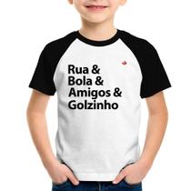 Camiseta Raglan Infantil Rua & Bola & Amigos & Golzinho - Foca na Moda