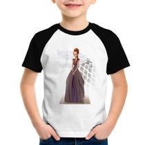 Camiseta Raglan Infantil Sansa Stark Art - Foca na Moda